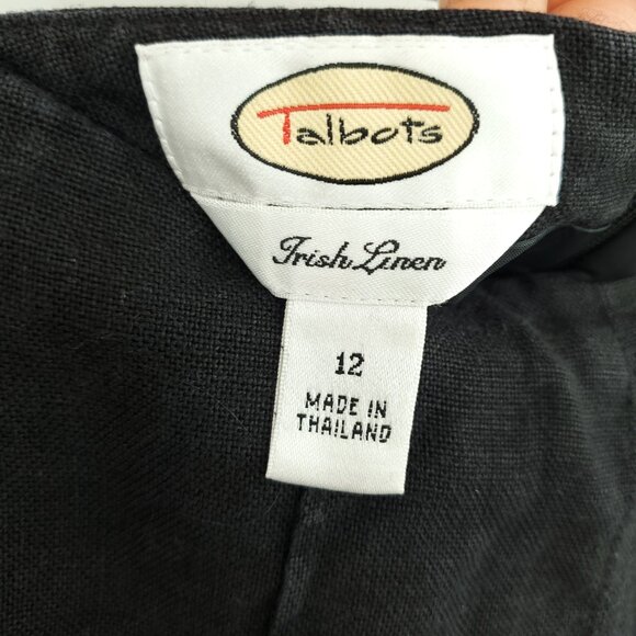 Talbots Irish Linen A-Line Mini Skirt 12 Black - Picture 3 of 13